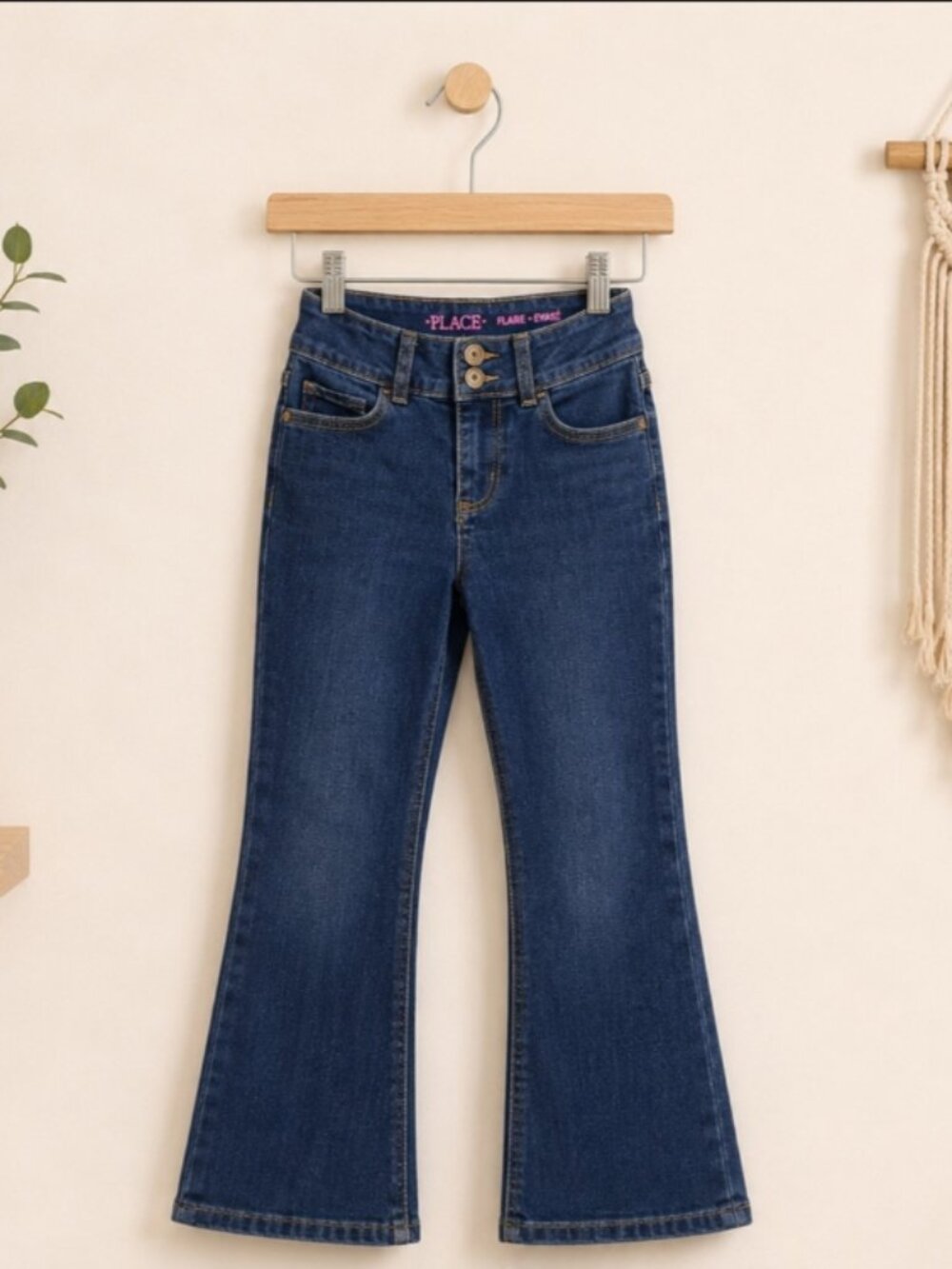 Girls Dark Wash Denim Flare Jeans